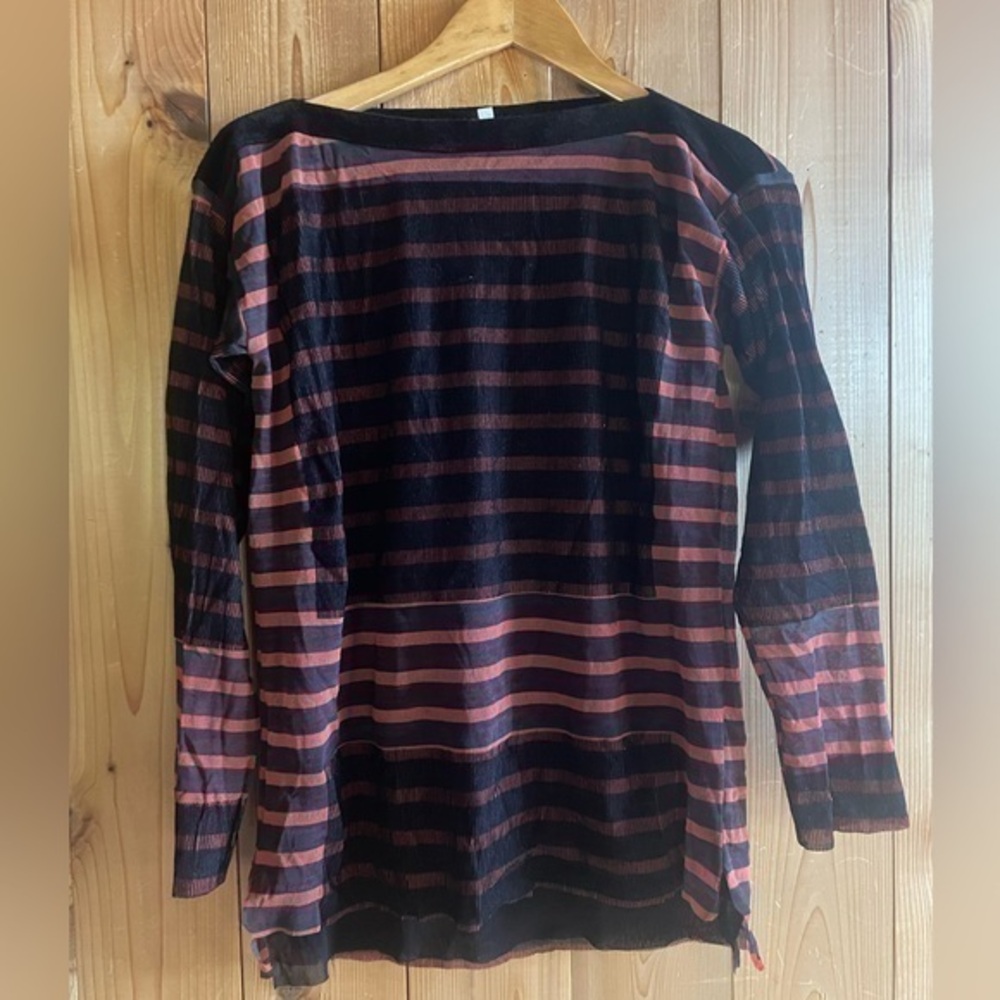 Vintage Gaultier Soleil Fuzzi Striped Print Boatneck Top
